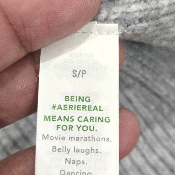 Aerie Oversized Sweater Womens Size Small Striped Green Gray Cozy Long Sleeve - Picture 8 of 9